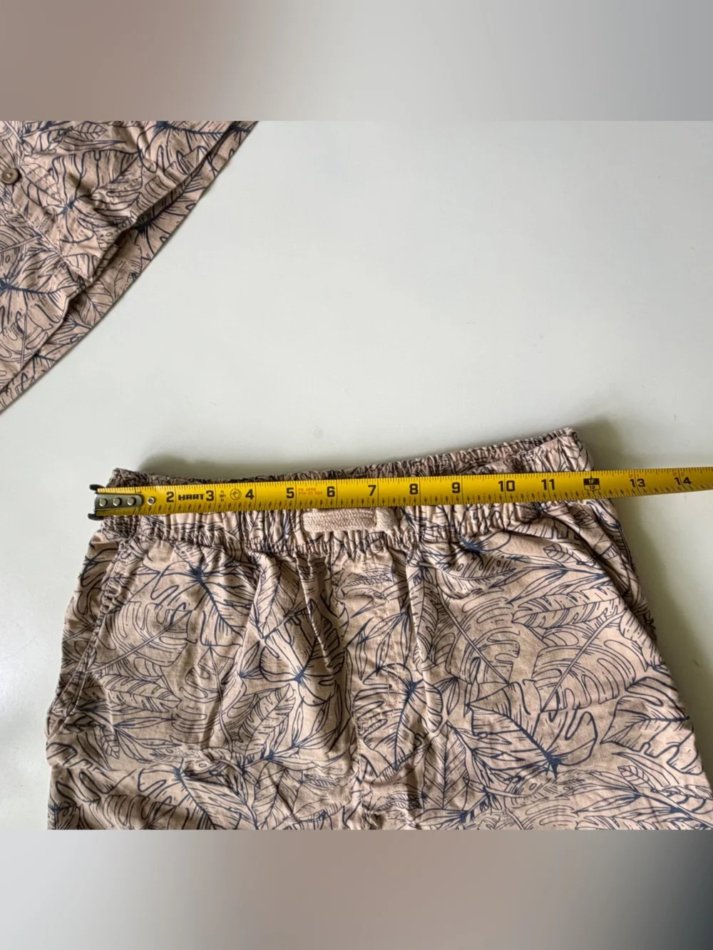 Tommy Bahama Boys M 10/12 Hawaiian Button Down Shirt Short Set Tan Floral Leaf